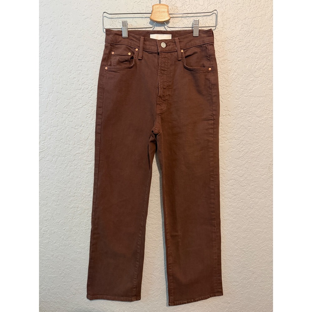 MOTHER The Rambler Zip Ankle Jeans 26 The Devil May Care Brown  Straight Fall